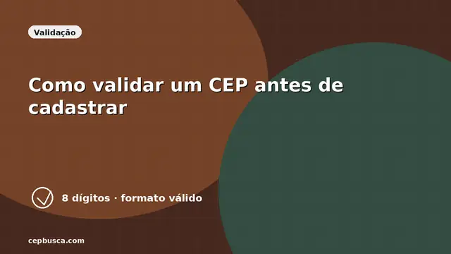 Ilustração de validação de CEP em cadastro