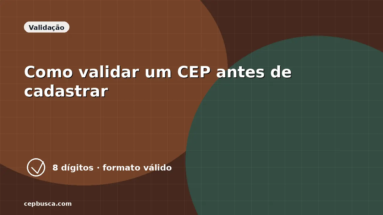 Ilustração de validação de CEP em cadastro